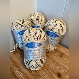 Vtg Nomis Sayelle Excellence Variegated Yarn 4 Skeins Acrylic Creamy Neutrals